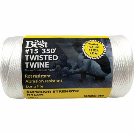 ALL-SOURCE #15 x 350 Ft. White Nylon Twisted Twine 338762